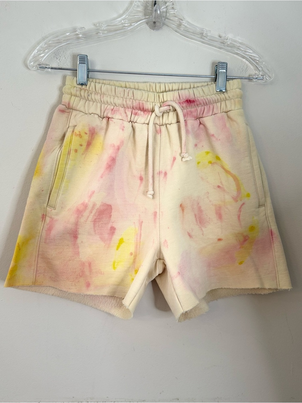 Ray pastel tie dye sweat pant shorts soft Pima cotton blend SZ XS